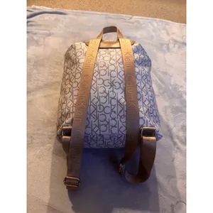 Calvin Klein Monogram Logo Backpack White Tan thumbnail 6
