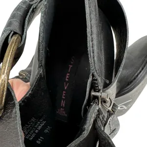 Steven by Steve Madden Black Leather Booties‎ thumbnail 6