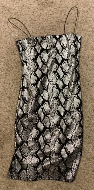 Windsor Glitter Snake Skin Cocktail Dress thumbnail 3