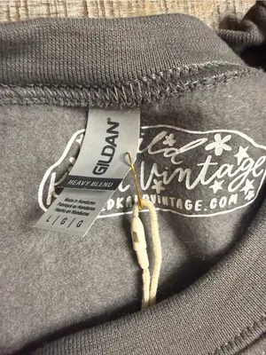 Gildan Grey Crewneck Sweatshirt with White Ghost Patch thumbnail 2
