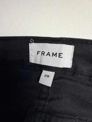 FRAME Ali High Rise Cigarette Jeans Women’s 29 Black Raw Hem Made USA thumbnail 2