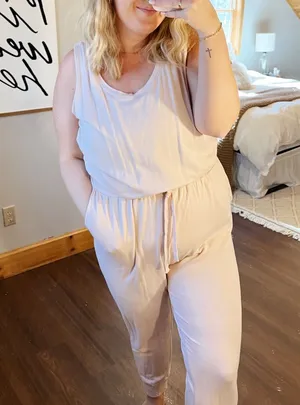 Amazon Essentials Pale Pink Jumpsuit thumbnail 1