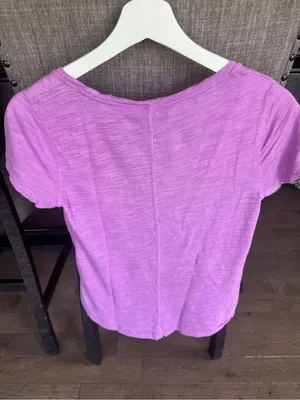 Banana Republic Lavender Scoop Neck Short Sleeve Tee thumbnail 3