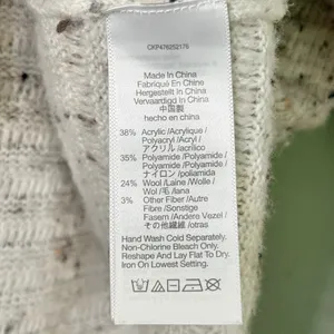 Madewell‎ Wool Belmont Donegal Mock Neck Sweater Cream Flecked Size Large thumbnail 10