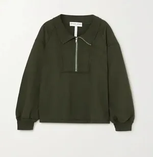 Apiece Apart Quarter Zip Sweatshirt Size L Jag Green Pullover thumbnail 1