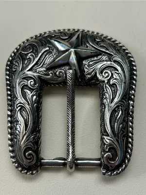 Silver Plated Western Star Embossed Women’s Replacement Belt Buckle thumbnail 2