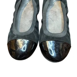 Vionic Tegan Shoes Womens Size 8‎ Black Suede Cap Toe Ballet Flats Comfort thumbnail 2