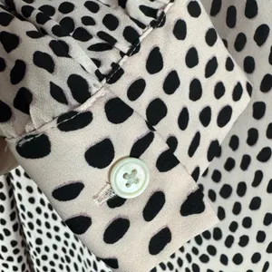 J. Crew Women's Peasant Blouse‎ in Light Pink with Dalmatian Dots Size Small thumbnail 3