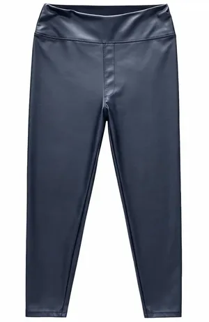 Aerie Biker Luxe Faux Leather Leggings Navy High Waisted Size Medium thumbnail 1