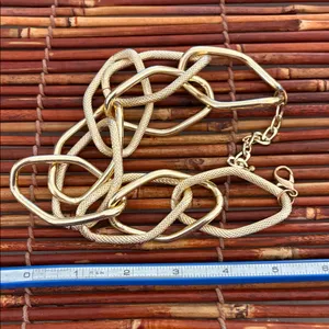 Chunky Gold Large Link Choker Necklace 14” thumbnail 5