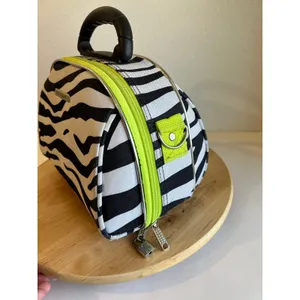 Luca Vergani Zebra Animal Print Top Handle Make up Case Medium Tote Bag thumbnail 8