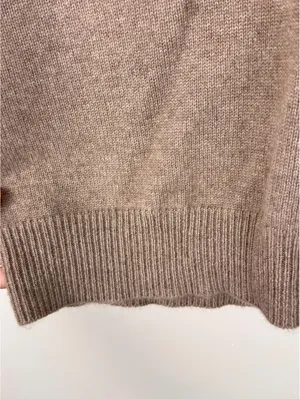 100% Cashmere V-Neck Sweater Vest Taupe Brown Sleeveless Quiet Luxury S M thumbnail 7