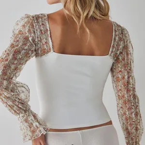 NWT free people gimme butterflies long sleeve lace, ruffle blouse size small thumbnail 2