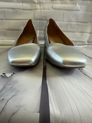 Naturalizer Silver Square-Toe Ballet Flats thumbnail 2