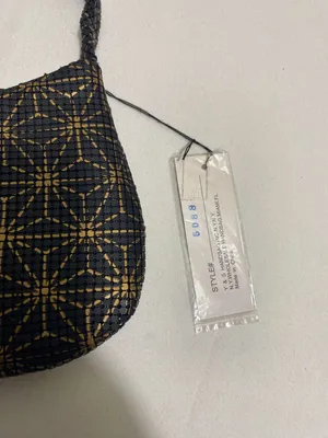 Y & S Original Mini Beaded Shoulder Bag Black Gold Geometric Pattern Y2K NWT thumbnail 2