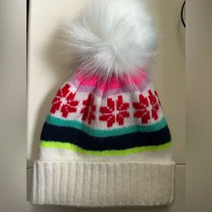 Aeropostale Women’s Knit Winter White Pom Pom Hat NWT thumbnail 2
