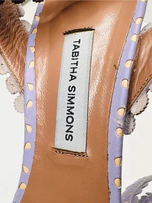 Tabitha Simmons Leticia Lavender Purple Perforated Leather Sandals Heels Shoes thumbnail 10