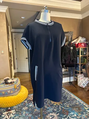 Navy Blue Polo Dress Zara Great Condition Size M thumbnail 2