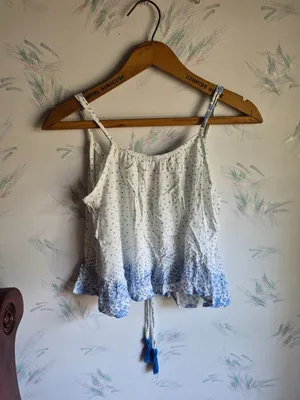 Forever 21 White Flowy Tank Top S thumbnail 6