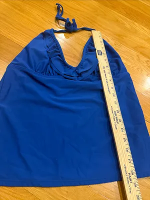 Old Navy royal blue tankini top size large . thumbnail 3