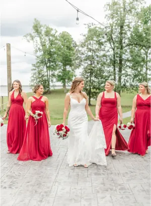 Burgundy Bridesmaid Azazie Dress thumbnail 6