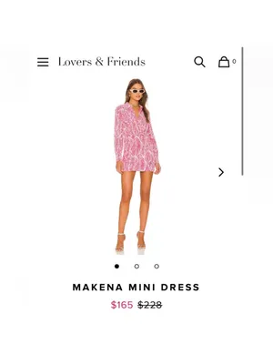 Lovers and Friends Makena Mini Dress Fuchsia Leaf Size S thumbnail 4