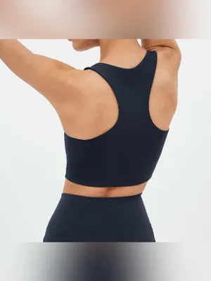 Girlfriend collective grey Skyline Paloma Racerback Bra size L thumbnail 2