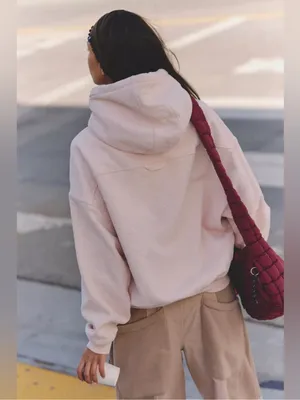 NWT FP Movement by Free People Blush Pink Plush Hoodie thumbnail 2