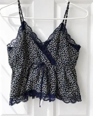 American Eagle lace floral tank top XS thumbnail 1