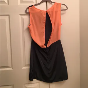 Vero Moda ASOS Gray Coral Open Back Colorblock Mini Dress S thumbnail 4