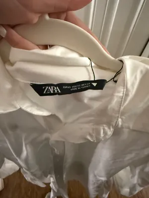 ZARA White Dress Mini Long Sleeve thumbnail 3