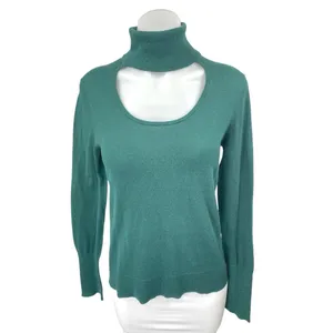 1.State Green Teal Long Sleeve Turtleneck Cutout Pullover Sweater Top Size M thumbnail 2