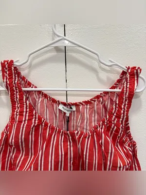 NWT WeWoreWhat by Anthropologie Red Stripped Scoop Beck Cami thumbnail 6