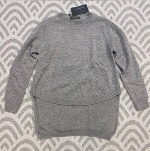 ZARA WOMAN Grey High-Low Knit Sweater NWT thumbnail 1