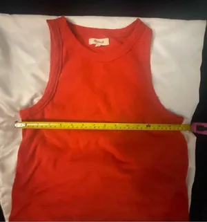 Madewell Orange Westville Tank M AN456 Casual Dopamine Boho Classic Preppy Twee thumbnail 5