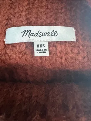 Madewell Loretto Rust Ribbed Mockneck Wool Blend Knit Sweater XXS thumbnail 6