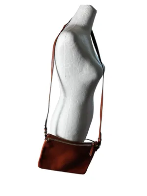 Old Navy Brown Double Compartment Faux Leather Crossbody Bag NWOT thumbnail 2