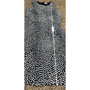 J.Crew Womens Polka Dot Sleeveless Shift Dress Navy Blue White Size 4 thumbnail 7