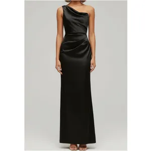 AFTER SIX Nisha 6904 One-Shoulder Cat-Eye Satin Charmeuse Gown, Black, 4R thumbnail 3