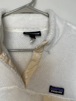White cream Patagonia Women Fleece Pullover Jacket thumbnail 2