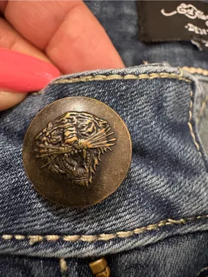 Ed Hardy Blue Flare Jeans with Colorful 'True Love' Embroidery 30 Y2K Grunge thumbnail 12