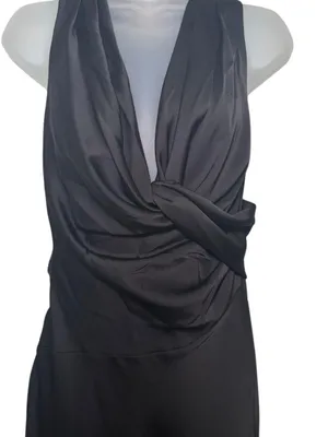 NWT o.p.t Few Moda black satin maxi gown size 10 criss cross twist thumbnail 6