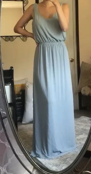 NWT Show Me Your Mumu Kendall steel blue maxi dress SMALL thumbnail 1