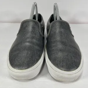 Vans Classic Slip-On Metallic Silver Snake Skin Pebble Texture Women's Size 7.5 thumbnail 3
