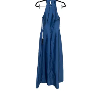 Alfred Sung D772 High‎ Neck Cutout Satin Twill Dress Dusk Blue Size 2 thumbnail 7