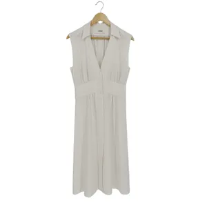 ba&sh Lady Dress Women XS Off-White‎ Sleeveless Button Front Midi Parisian Chic thumbnail 4