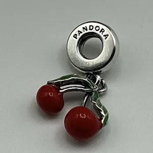 Pandora Asymmetrical Cherry Fruit Dangle Charm 791583C01 S925 ALE Red Enamel thumbnail 3
