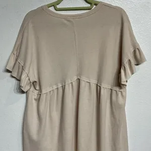 Altar’d State Blush Pink Waffle Knit Babydoll Ruffle Sleeve Top Sz M thumbnail 7