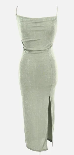 Here Comes The Sun Whats Happening Sage Green Dress Size Medium NWT Clean Girl thumbnail 1