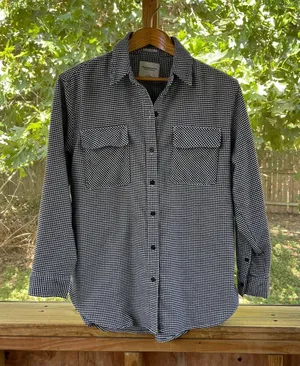 Abercrombie & Fitch Women's Oversized Black & White Houndstooth Shacket Size S thumbnail 1